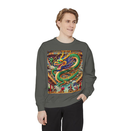 Tibetan Dragon Over Kabuki Duel Sweatshirt