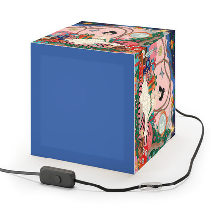 🎀🎄 Christmas Morning In The Rose Parlor Light Cube Lamp – Art Deco Holiday Fantasy