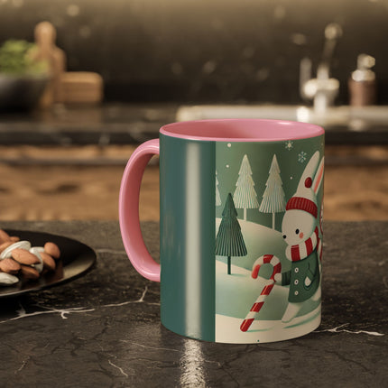 Candy Cane Timekeeper Bunny Colorful Mugs (11oz, 15oz)