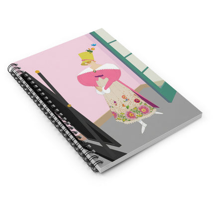 The Yellow Hat Spiral Notebook – 1920s Vogue Whimsy & Playful Elegance