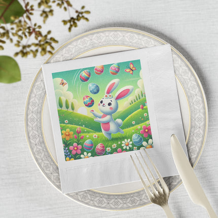 Easter Bunny’s White Coined Napkins