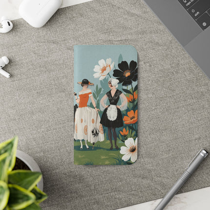 🌼🖤 The Ladies Of The Garden Promenade Flip Case – Art Deco Floral Fashion