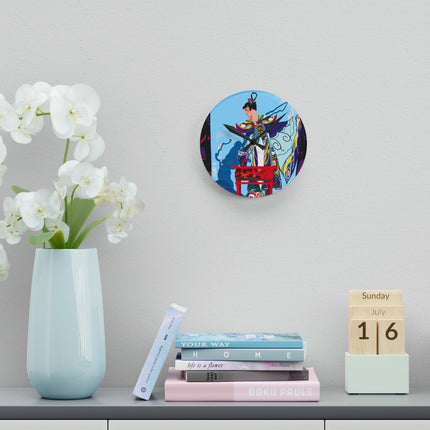 A Visual Journey by Umberto Brunelleschi Acrylic Wall Clock, Round and Square