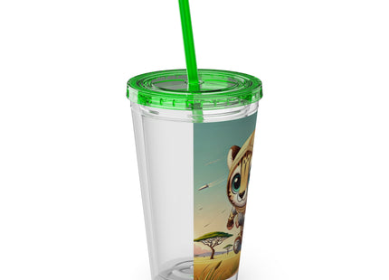 Swift Cheetah Sunsplash Tumbler with Straw, 16oz