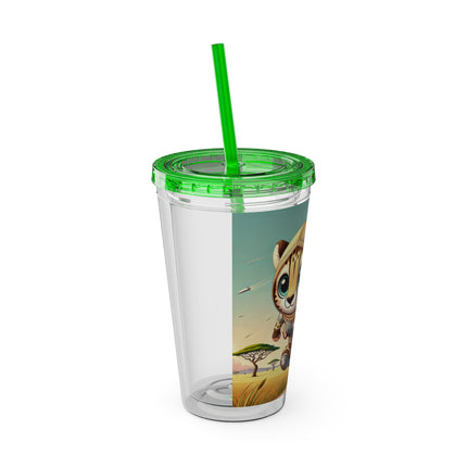 Swift Cheetah Sunsplash Tumbler with Straw, 16oz
