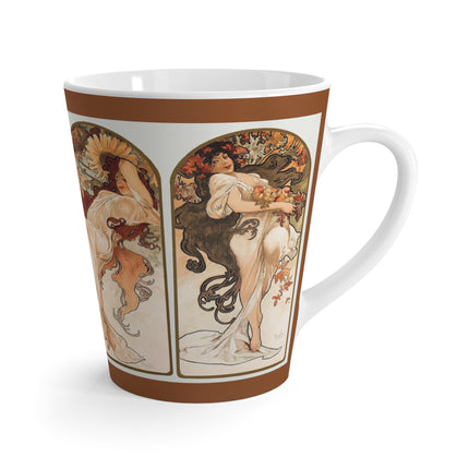 The Seasons by Alphonse Maria Mucha Latte Mug