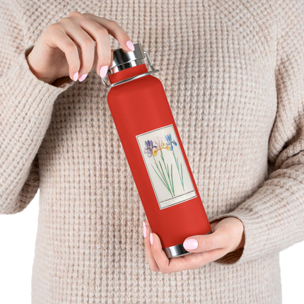 Iris, Iris sibirica by Anselmus Boëtius de Boodt Copper Vacuum Insulated Bottle, 22oz