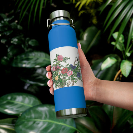 Peonies and Birds by Okamoto Shuki Copper Vacuum Insulated Bottle, 22oz