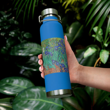 Irises by Vincent Van Gogh Copper Vacuum Insulated Bottle, 22oz