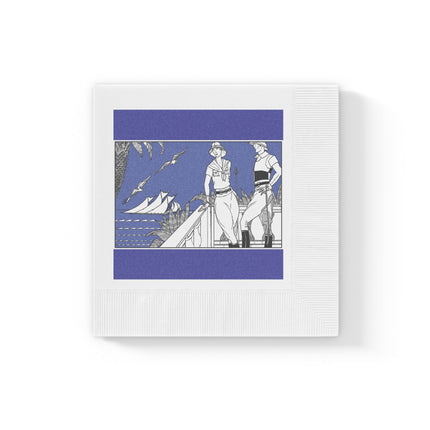 Coastal Elegance White Coined Napkins