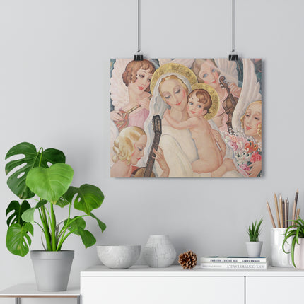 Madonna with Child surrounded by musical angels by Gerda Wegener Giclée Art Print