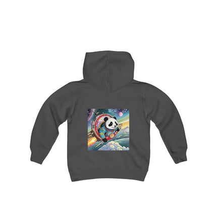 Panda-naut Youth Hooded Sweatshirt – Cosmic Adventure with a Playful Twist