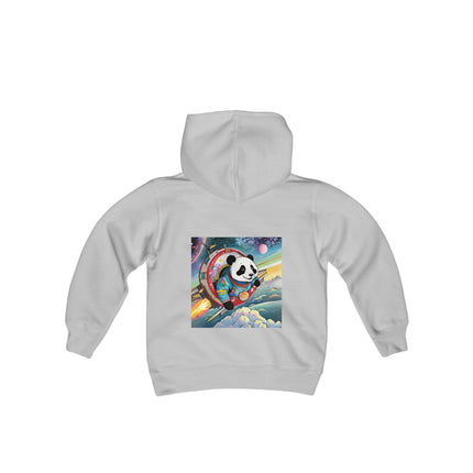 Panda-naut Youth Hooded Sweatshirt – Cosmic Adventure with a Playful Twist