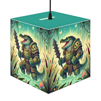 🐊👑 The Swamp Tyrant Light Cube Lamp – Primal Power & Bog Dominion