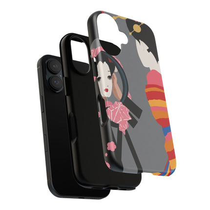 Geisha Mirror Phone Case – Elegant Reflection & Timeless Beauty