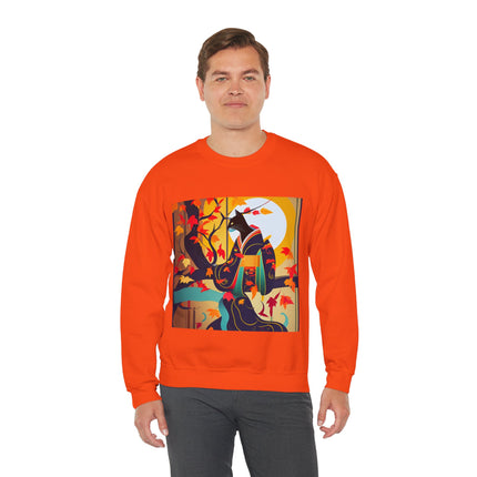 Black Cat in Kimono Unisex Heavy Blend™ Crewneck Sweatshirt
