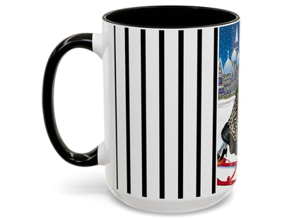 Elegant Winter Woman in Sleigh Colorful Mugs (11oz, 15oz)