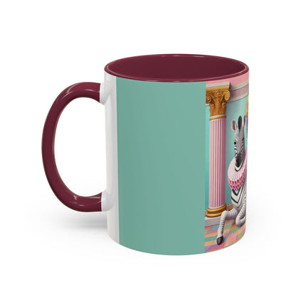 Still Life with Zebra, Fruit, and Pink Columns Colorful Mugs (11oz, 15oz)