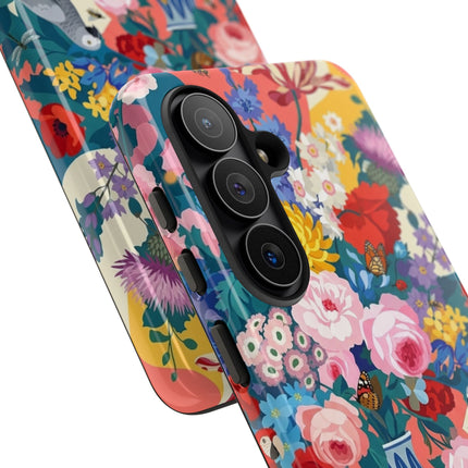 Floral Vanitas Phone Case – Parrot & Porcelain Splendor