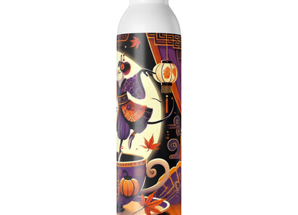 Theatrical Halloween Kabuki Mice on Teacup  Slim Water Bottle