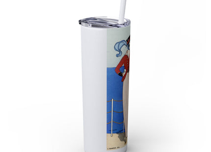 Costume de Yacht by George Barbier Skinny Tumbler with Straw, 20oz