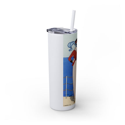 Costume de Yacht by George Barbier Skinny Tumbler with Straw, 20oz