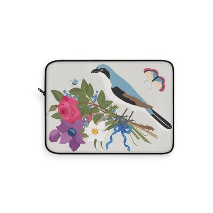 Bluebird & Butterfly Laptop Sleeve – Elegant Charm & Springtime Grace