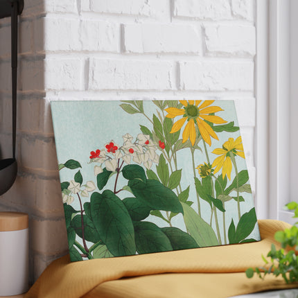 Clerodendrum & Rudbeckia by Tanigami Kônan Glass Cutting Board