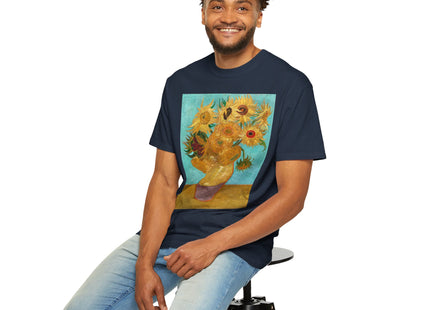 Vase with Twelve Sunflowers by Vincent van Gogh Unisex Garment-Dyed T-shirt