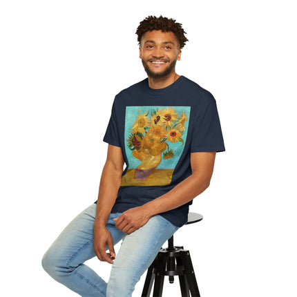 Vase with Twelve Sunflowers by Vincent van Gogh Unisex Garment-Dyed T-shirt