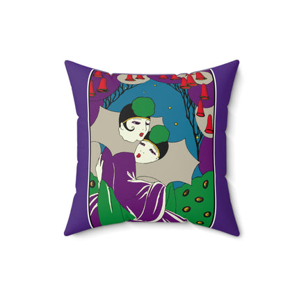 Two Pierrots Spun Polyester Square Pillow