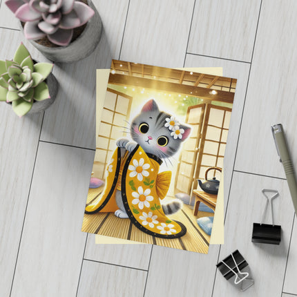 Playful Kitten in the Tea Room Postcard Bundles (envelopes included) - Bundles of 10, 30, 50 Pieces
