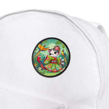 Parrot Dance of the Geisha Kitten Iron-On Patches