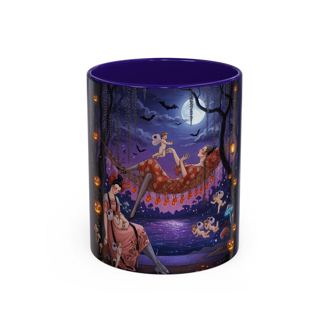 🌙🎃 Moonlit Mischief In The Pumpkin Grove Colorful Mug – Whimsical Halloween Fantasy
