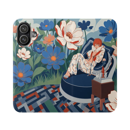 🌺🪞 The Lady Of The Grand Flower Salon Flip Case – Art Deco Floral Elegance