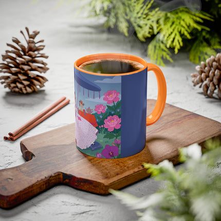 The Lady Of The Garden Tea Party Colorful Mugs – Art Deco Floral Elegance