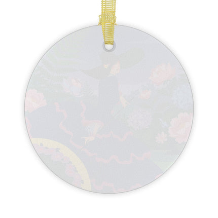🌸🌿 The Lady Of The Garden Stroll Glass Ornament – Art Deco Botanical Elegance