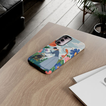 🦜🌺 The Lady Of The Garden Aviary Phone Case – Art Deco Floral Whimsy