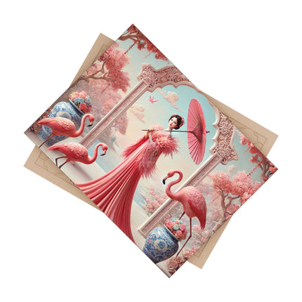 Petals, Porcelain, and Flamingos Ceramic Tile