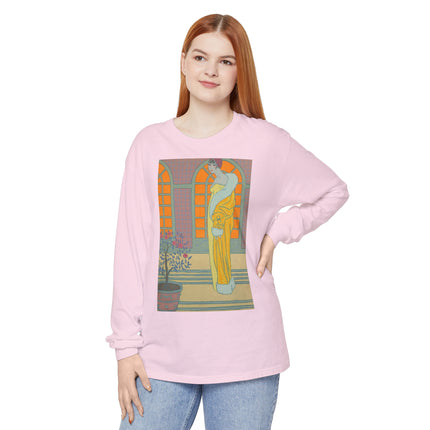 Sur Les Marches Du Jardin by Georges LePape Garment-dyed Long Sleeve T-Shirt