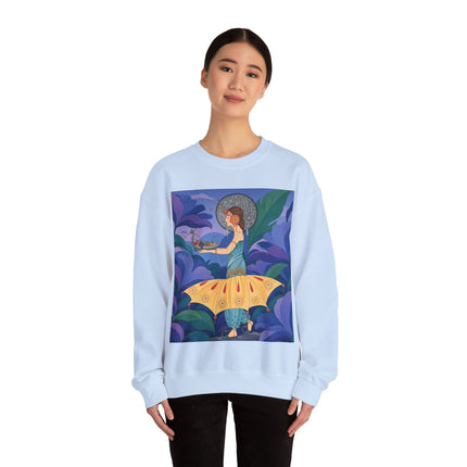🦋🌿 The Butterfly Garden Offering Crewneck Sweatshirt – Art Deco Botanical Fantasy