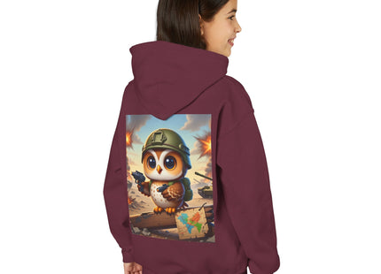 Owl on the Front Lines Youth Heavy Blend Hooded Sweatshirt