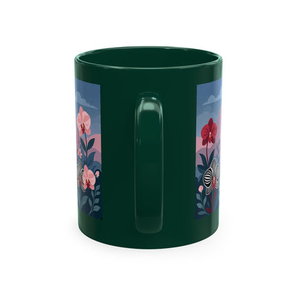 🖤🌸 The Lady Of The Striped Orchid Garden Ceramic Mug – Art Deco Fashion Elegance