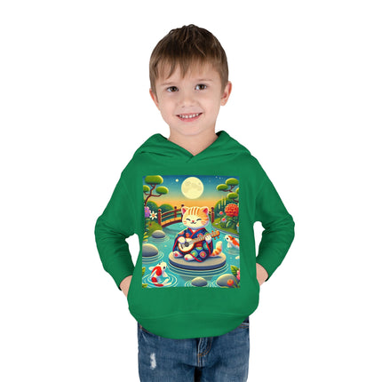 Melodic Kitten by the Koi Pond Toddler Pullover Fleece Hoodie