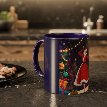 🎄❄️ The Christmas Snowball Dance Colorful Mug – Whimsical Holiday Fashion Fantasy