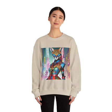 Cyber Cat Glamour Unisex Heavy Blend™ Crewneck Sweatshirt