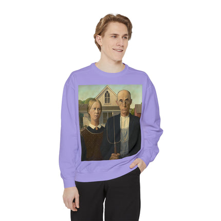 American Gothic by Grant Wood Unisex Garment-Dyed Sweatshirt