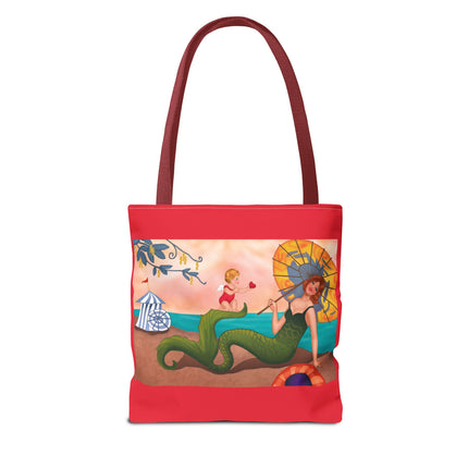Mermaid with Parasol and Cupid by George Barbier Tote Bag