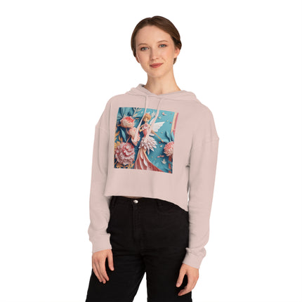 Peony Fairy Cropped Hooded Sweatshirt
