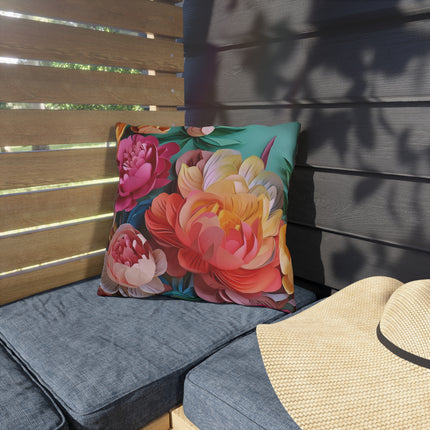 Peonies in Full Bloom Outdoor Pillows
